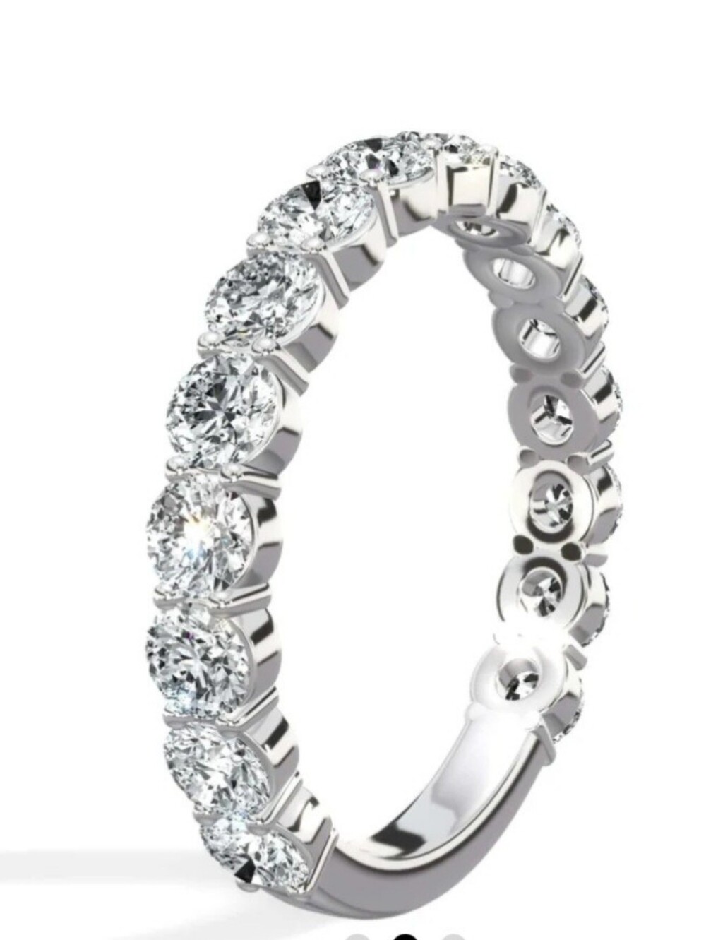 New 2ct Lab Grown Diamond Band in 14K White Gold , Size 7